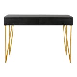 Image of Hairpin Leg Two Drawer Desk in Black For Sale