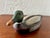 Rustic 12 inch hand-carved wood folk art decoy mallard drake duck with hand painted features in green, taupe, brown, and...