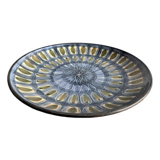 Mid 20th Century Danish Pottery Platter by Ady Kroyer Johansen, Signed For Sale