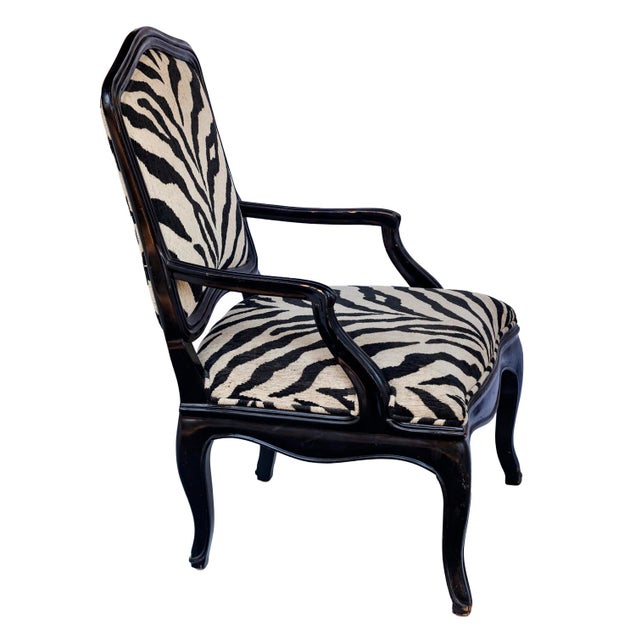 Vintage Faux Zebra Upholstered Chair, Pair For Sale - Image 10 of 15