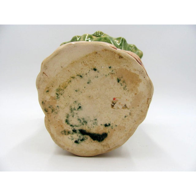 Vintage Ceramic Bok Choy Cabbage Figural Majolica Planter Vase For Sale - Image 9 of 11