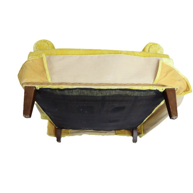 Vintage Sunshine Daffodil Yellow Velvet Lounge Chairs - A Pair For Sale - Image 13 of 13