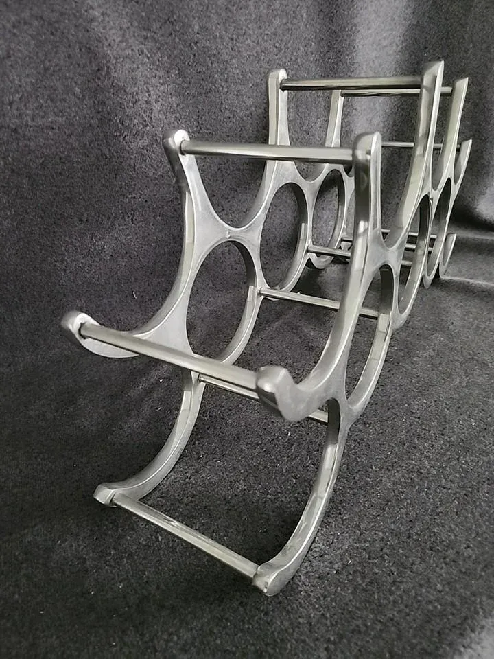 Vintage Mid-Century Modern Michael Noll Aluminum 9 Bottle Wine