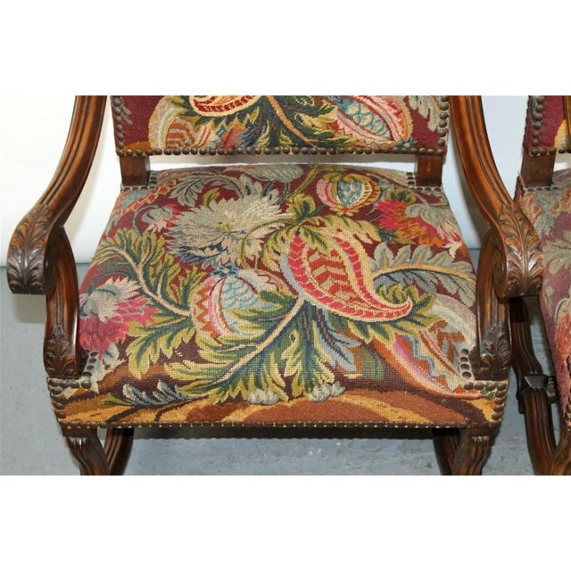 Wood Pair of Antique French Os Du Mouton Walnut Armchairs For Sale - Image 7 of 7