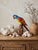 Vintage Italian Majolica Glazed Ceramic Parrot / Macaw Figurine on Tree Stump Base For Sale - Image 9 of 12