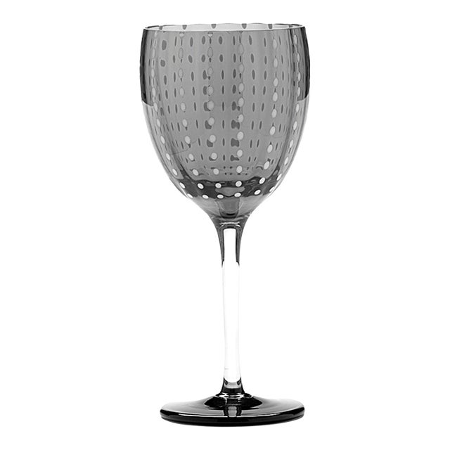 Zafferano Perle Wine Goblet (Set of 2) - Grey For Sale