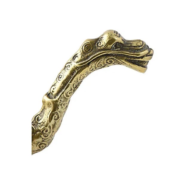 Asian Figural Brass Footed Bowl For Sale - Image 4 of 9