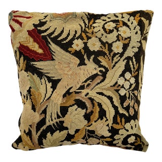 Antique Late 1800s Handcrafted Needlepoint Pillow For Sale