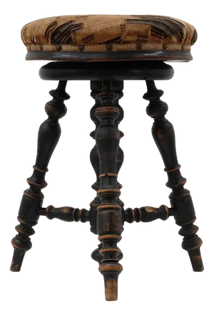 Art Deco Adjustable Piano Stool, France, 1920s