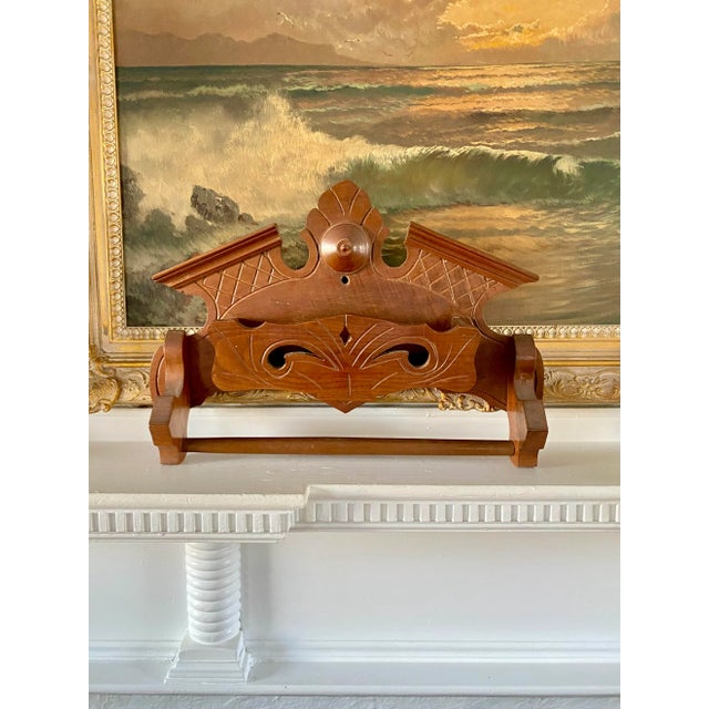 Eastlake pieces always have so much character! A beautifully charming eastlake wooden wall plaque with a wide pocket and...