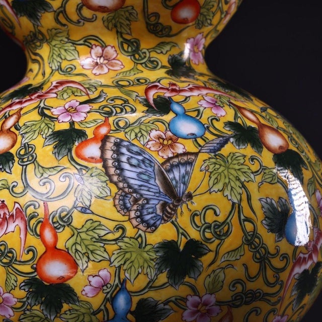Late 20th Century Late 20th Century Gilt Bronze Cloisonné Enamel Double-Gourd Vase With Filigree Stand For Sale - Image 5 of 9
