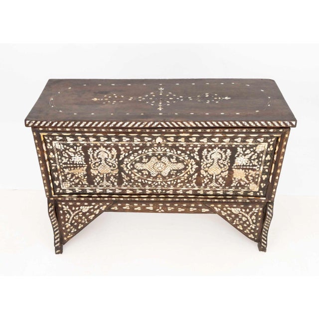 Wood Syrian Mother-of-Pearl Inlaid Cabinet, 19th C. For Sale - Image 7 of 12