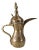 19th Century Middle Eastern Arabic Dallah Coffee Pot in Chased Brass, 11" For Sale