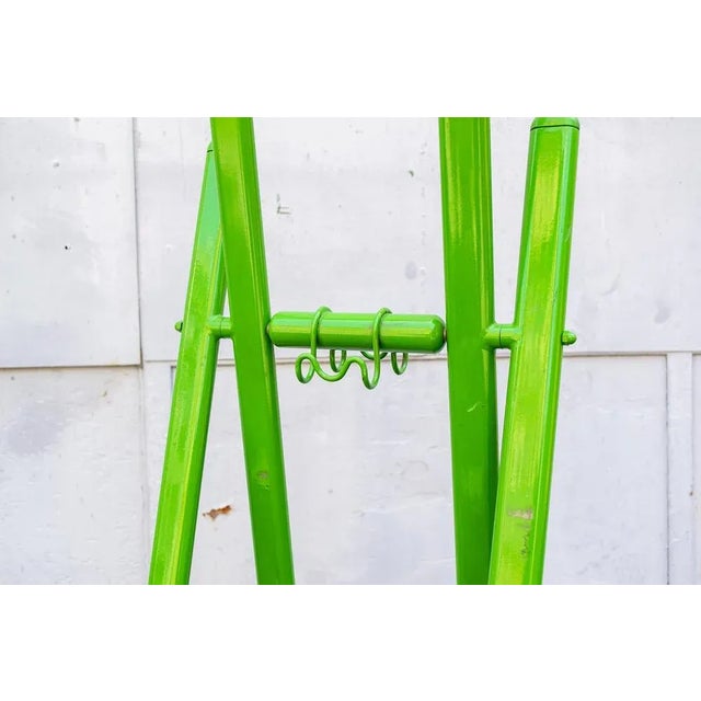 Metal Italian Clothes Stand in Green Metal, 1970s For Sale - Image 7 of 9