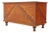 Primitive Grain Painted Soft Wood Blanket Chest With Turnip Feet 19th Century For Sale