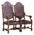 Pair of 19th Century French Louis XIII Walnut Armchairs With Embossed Leather For Sale