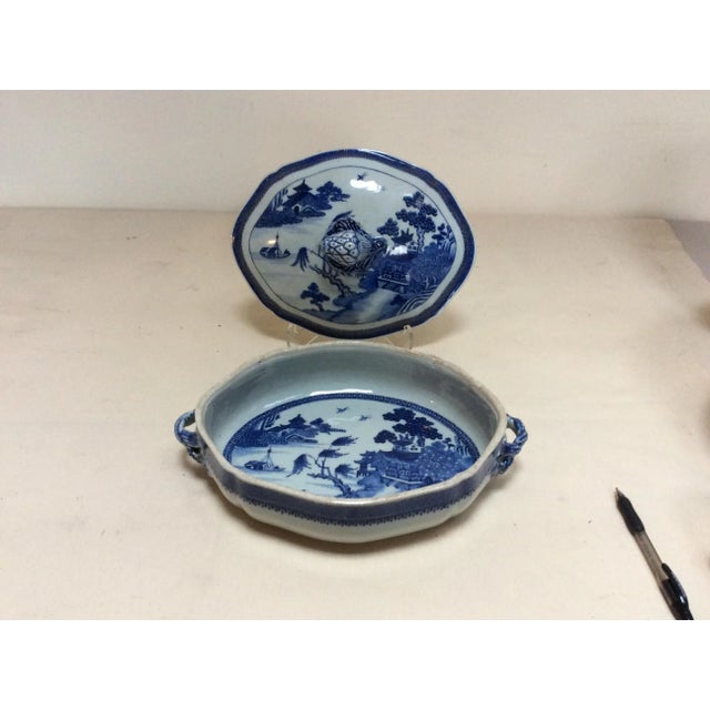 Chinese Style Blue & White Covered Dish For Sale In San Antonio - Image 6 of 8