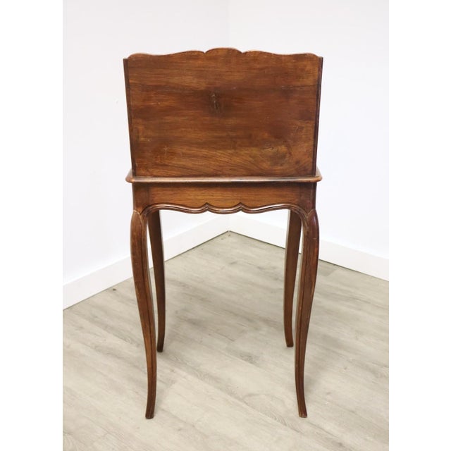 Brown Antique French Louis XV Walnut Table De Chevet Bedside Stand With Drawer, C. 1890 For Sale - Image 8 of 10