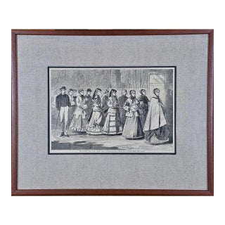 Winslow Homer 19th Century Woodcut Engraving "The Morning Walk", 1868 For Sale