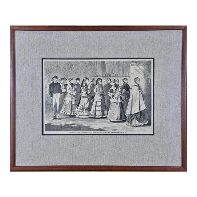 Winslow Homer 19th Century Woodcut Engraving "The Morning Walk", 1868 For Sale