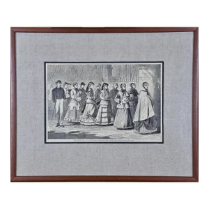 Winslow Homer 19th Century Woodcut Engraving "The Morning Walk", 1868