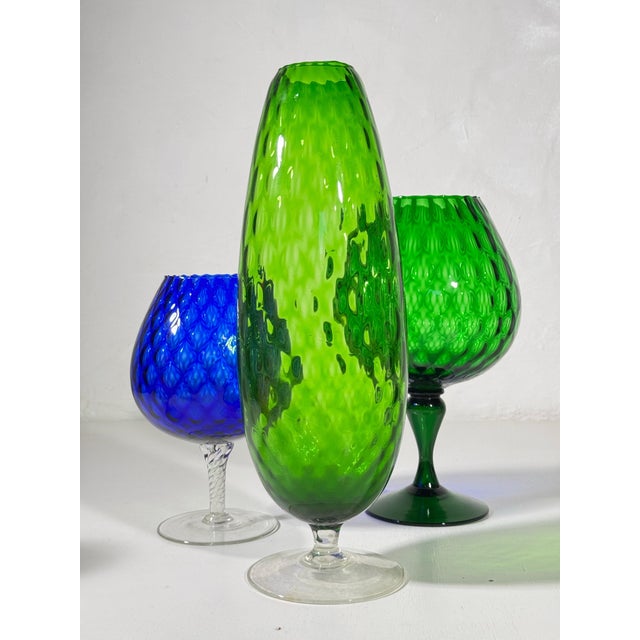 Mid-Century Empoli Glass, 1960s, Set of 3 For Sale - Image 11 of 18