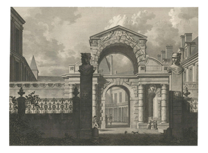 Louis-Pierre Baltard, Antique Fontainebleau Porte Dauphine View, 1803, Print