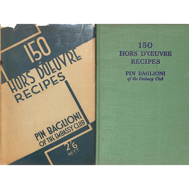 150 Hors d'Oeuvre Recipes" 1934 Baglioni, "Pin" [Of the Embassy Club] For Sale