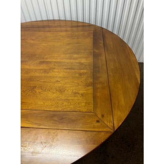 Late 20th Century Expandable Wood Dining Table, Light Walnut Stain, Modern Design, 1990 For Sale - Image 5 of 17