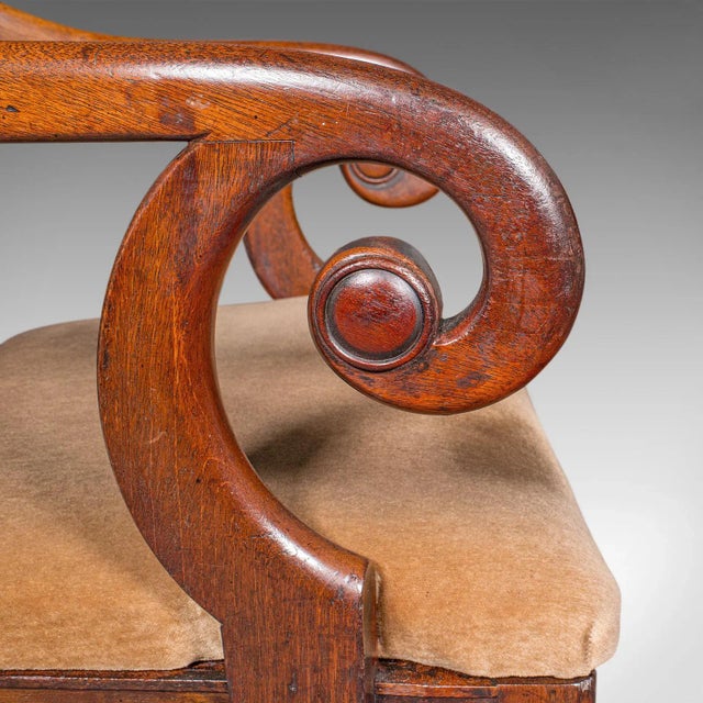 Pair of Antique Morning Room Chairs, English, Elbow Seat, Regency, Circa 1820 For Sale - Image 10 of 12