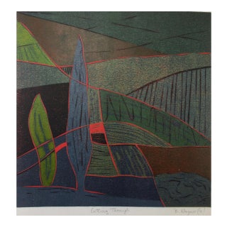 Barbara Wagner "Cutting Through" 2019 Abstract Linocut For Sale