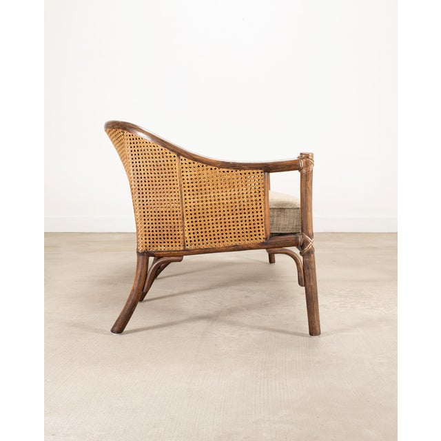 McGuire Organic Modern Rattan Double-Cane Panel Sofa Settee For Sale In Sacramento - Image 6 of 18
