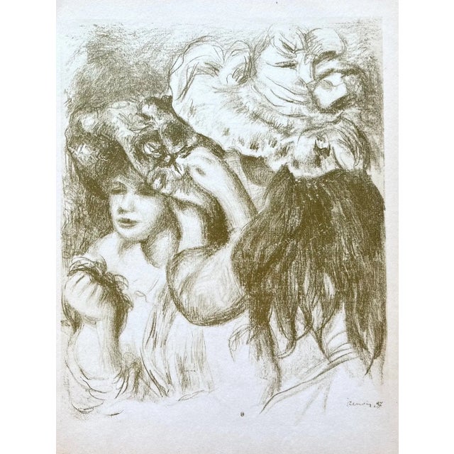Impressionist Pierre-Auguste Renoir Lithograph 4 Le Chapeau Epingle -1 Color For Sale - Image 3 of 3