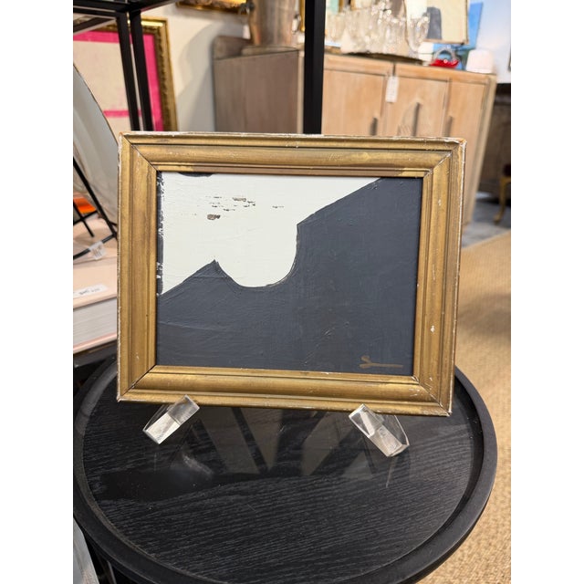 2020s Original Petite Modern Abstract Painting in Antique Gold Frame For Sale - Image 5 of 8