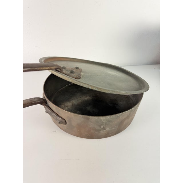 Mid-Century Modern Large Copper Cauldron with Lid, 1930s For Sale - Image 3 of 11