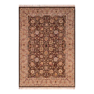 Boho Chic 1990's Pak-Persian Brown/Taupe Wool Rug - 5'11'' X 9'2'' For Sale