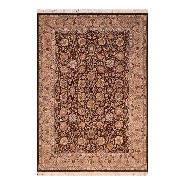 Boho Chic 1990's Pak-Persian Brown/Taupe Wool Rug - 5'11'' X 9'2'' For Sale