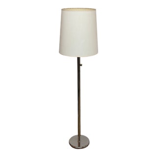 Chrome Plated Traditional Floor Lamp With Drum Shade For Sale