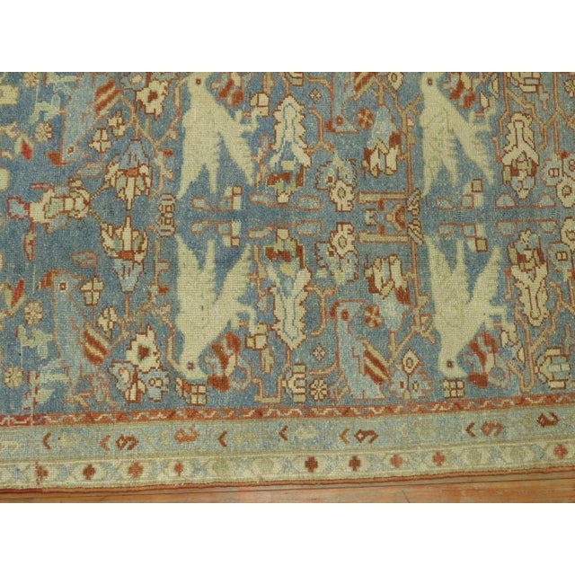 1920s 1920s Pictorial Persian Blue Pigeon Malayer Runner For Sale - Image 5 of 6