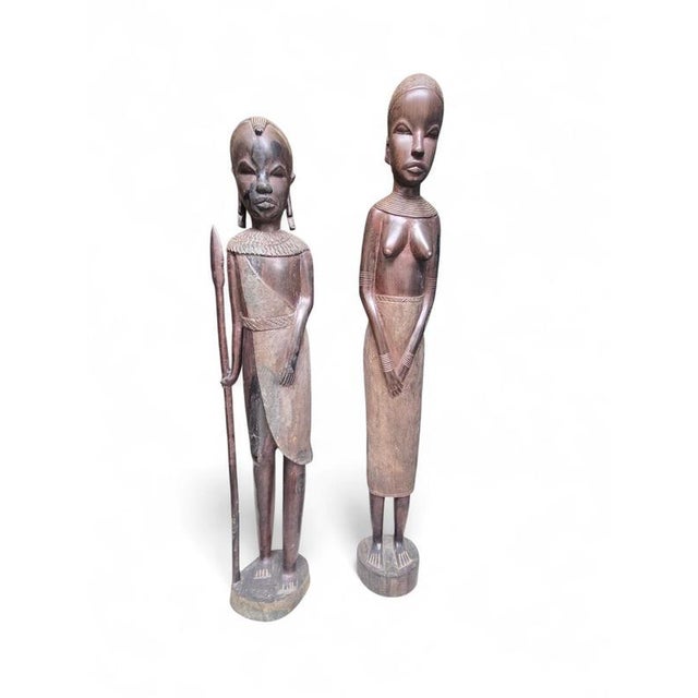 African Tribal Wooden Sculptures, 1970s, Set of 2 For Sale - Image 11 of 12