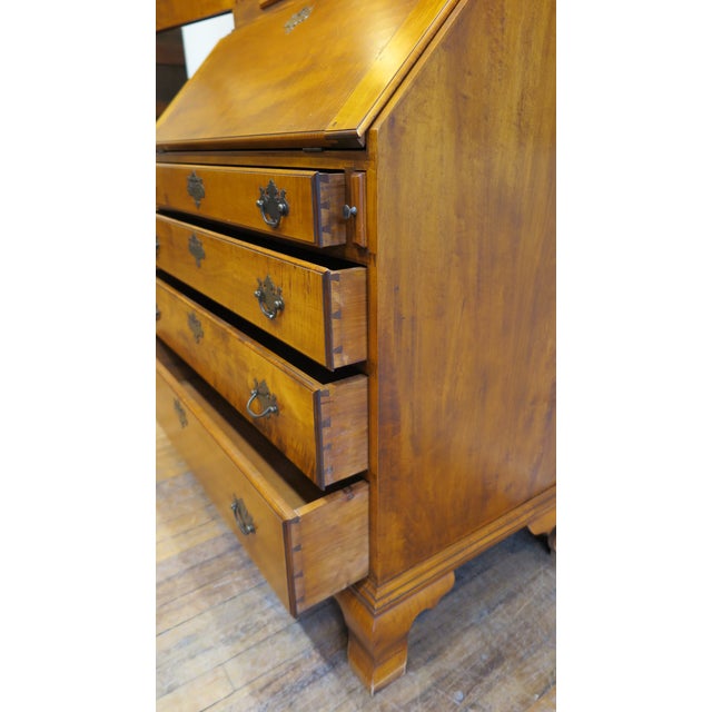 1960s Chippendale Style Tiger Maple Secretary by Kurt Richenburg For Sale - Image 10 of 10