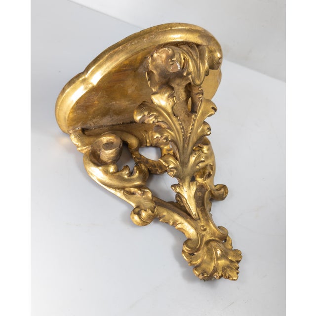Baroque 19th Century Italian Florentine Giltwood Wall Shelf in Baroque Taste For Sale - Image 3 of 13