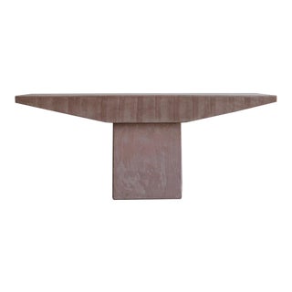 Postmodern Angular Pink Plaster Console Table For Sale