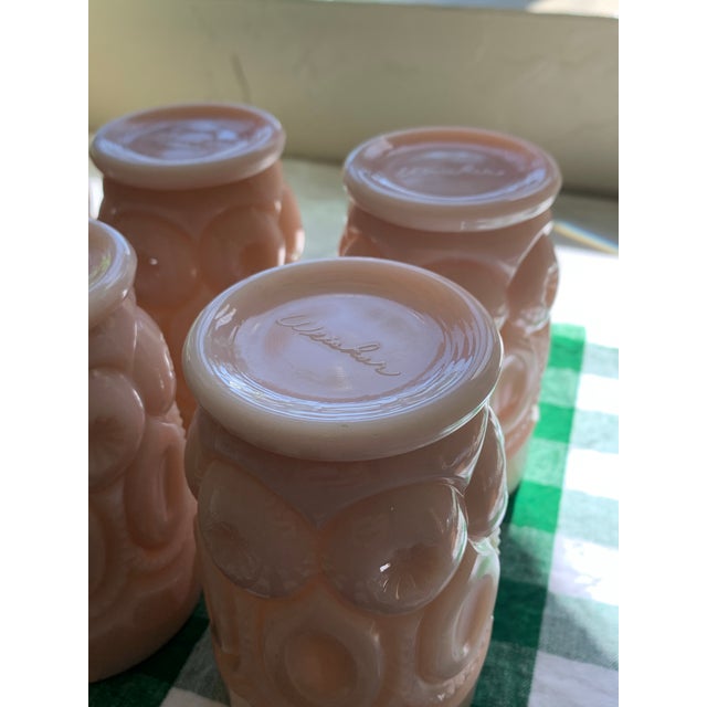 Glass Vintage Pink Opaline Glass Tumblers Set of 6 For Sale - Image 7 of 12