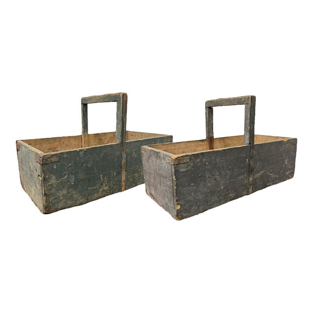 Pair of Early 20th Century French Garden Trugs For Sale