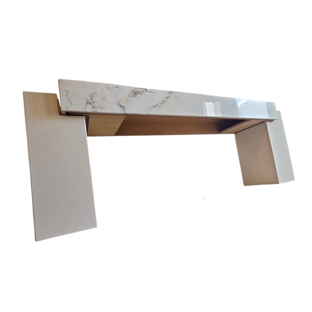 1960s Marble Top Console Table For Sale - Image 4 of 7