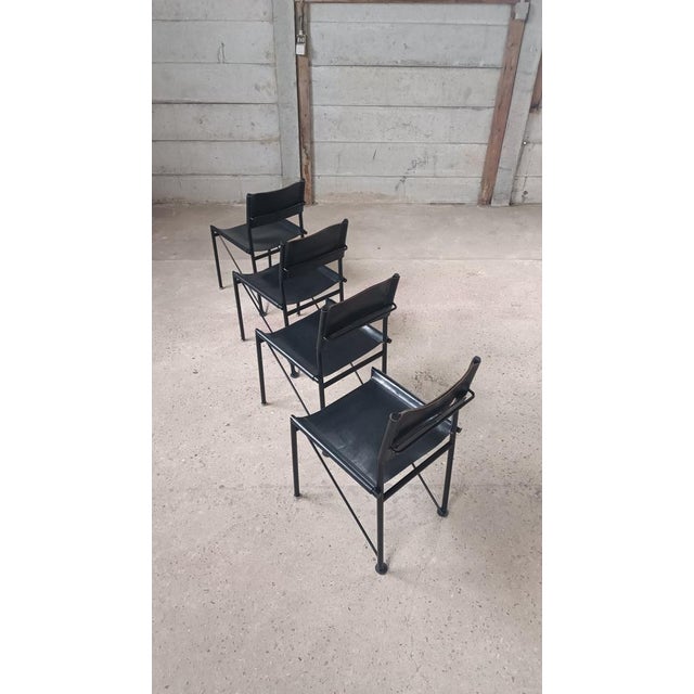 1980s Leather Chairs by Arnold Merckx for Metaform, 1980s, Set of 4 For Sale - Image 5 of 14