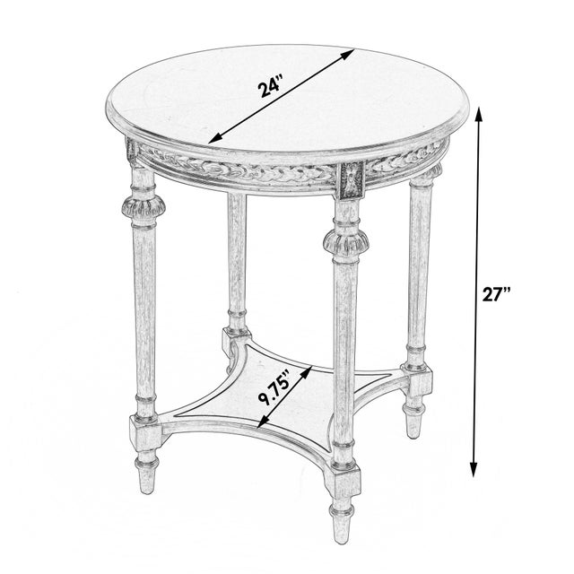 Traditional Hellinger Round End Table, Medium Brown For Sale - Image 3 of 9