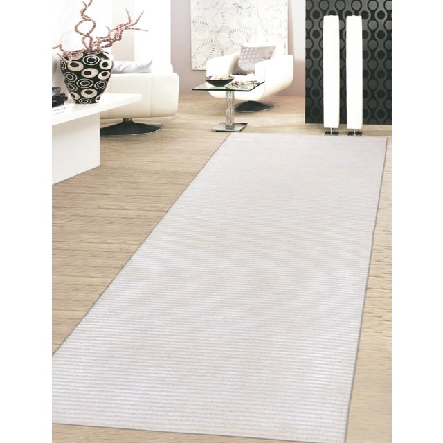 Pasargad Home Edgy Beige Area Rug, 2' 6'' X 10' 0'' For Sale - Image 4 of 4