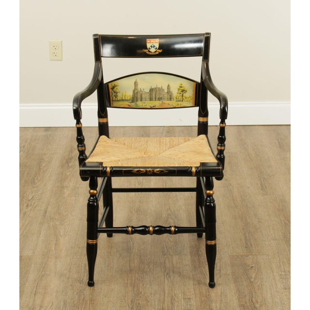 Hitchcock University of Pennsylvania Painted Rush Seat Armchair Chairish